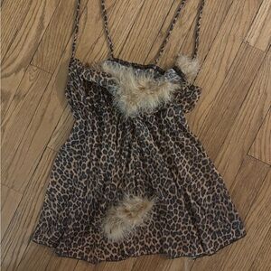 leopard print coquette cami